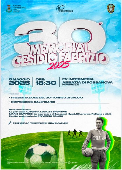 30° Memorial Cesidio Fabrizio 2025 30° Memorial Cesidio Fabrizio 2025