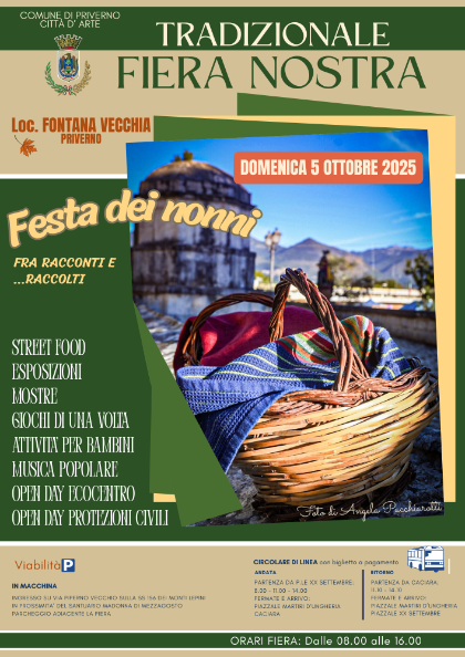 TRADIZIONALE FIERA NOSTRA - DOMENICA 5 OTTOBRE - FONTANA VECCHIA 